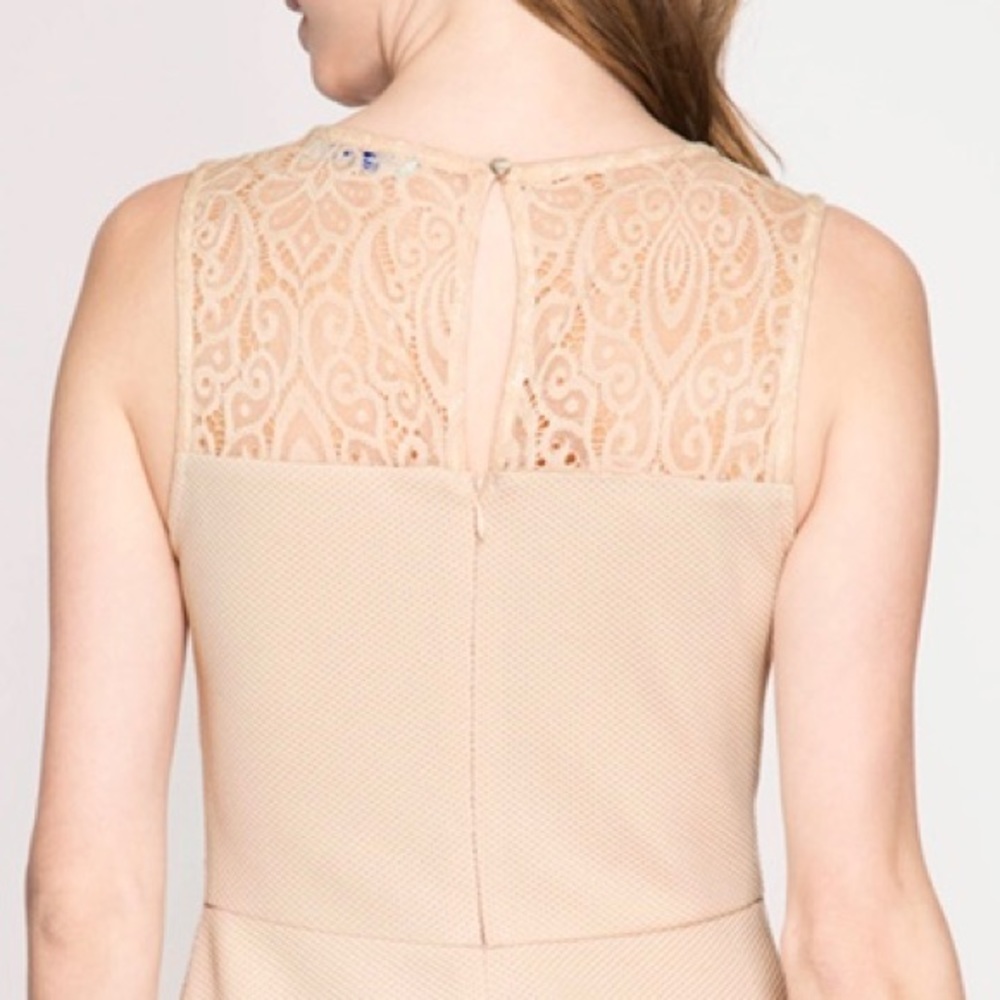 Flare Dress with Lace Trim in Nude Color - Picture 5 of 5